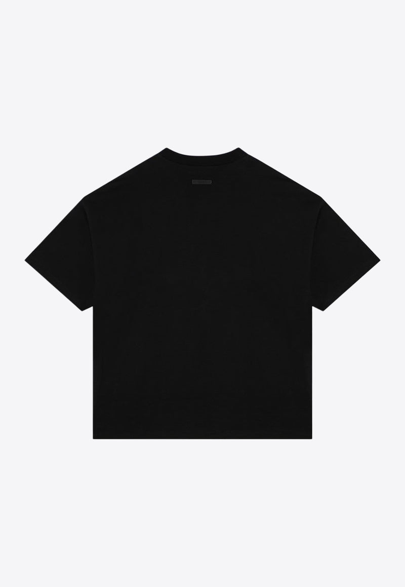 Fear Of God Essentials Logo Print Crewneck T-shirt Black 125BT244190F/P_FEARE-BLK