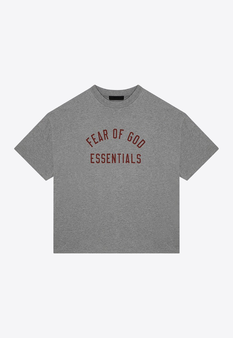 Fear Of God Essentials Logo Print Crewneck T-shirt Gray 125BT244191F/P_FEARE-DH