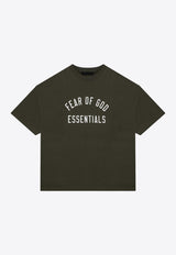 Fear Of God Essentials Logo Print Crewneck T-shirt Green 125BT244195F/P_FEARE-MI