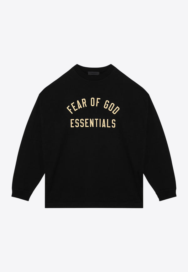 Fear Of God Essentials Logo Print Long-Sleeved T-shirt Black 125BT244200F/P_FEARE-BLK