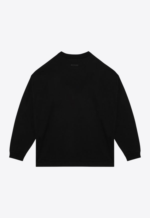 Fear Of God Essentials Logo Print Long-Sleeved T-shirt Black 125BT244200F/P_FEARE-BLK