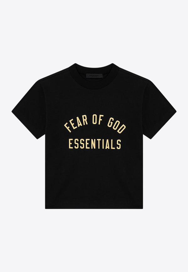 Fear Of God Essentials Logo Print Crewneck T-shirt Black 125BT245440FW/P_FEARE-BLK