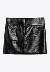Courrèges Belted Vinyl Mini Skirt Black 125CJU218VY0014/Q_COURR-9999