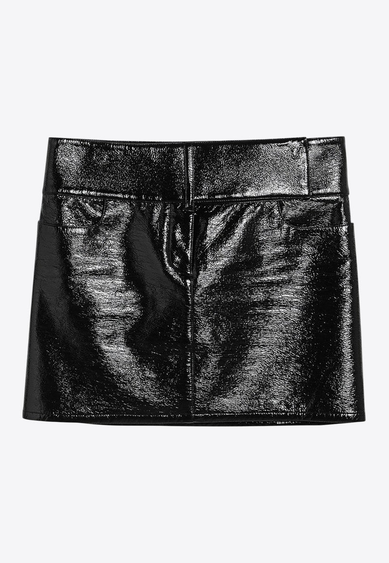 Courrèges Belted Vinyl Mini Skirt Black 125CJU218VY0014/Q_COURR-9999