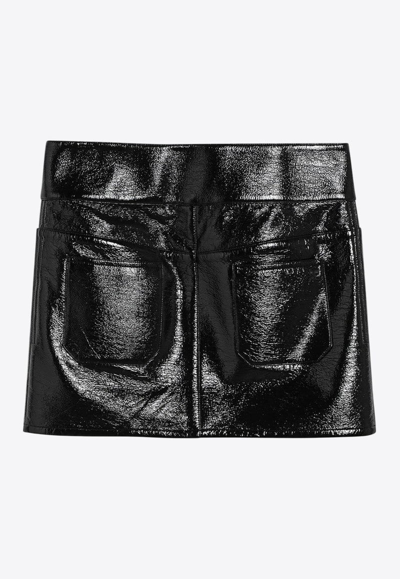 Courrèges Belted Vinyl Mini Skirt Black 125CJU218VY0014/Q_COURR-9999