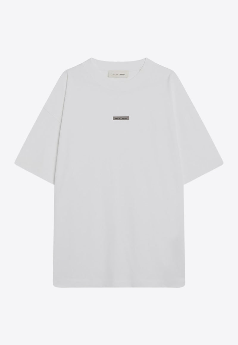 Fear Of God Essentials Logo patch Crewneck T-shirt White 125SP254284F_FEARE-BW