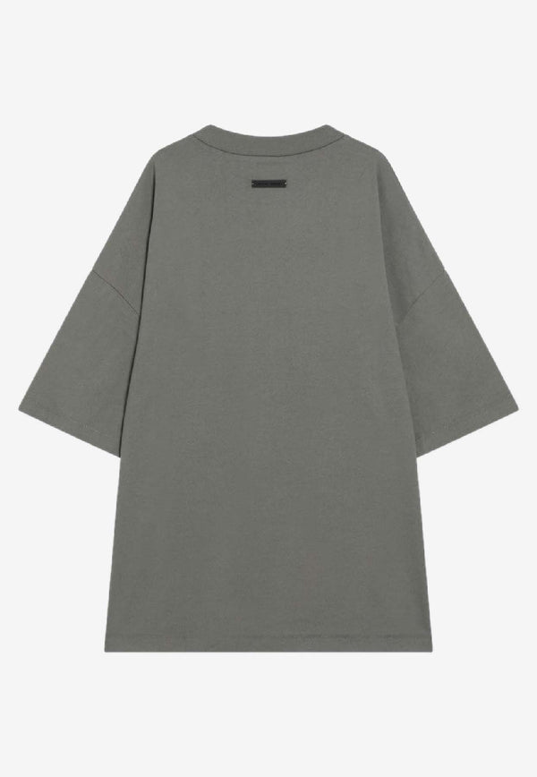 Fear Of God Essentials 90's Logo Oversized T-shirt Green 125SP254477F/R_FEARE-MO