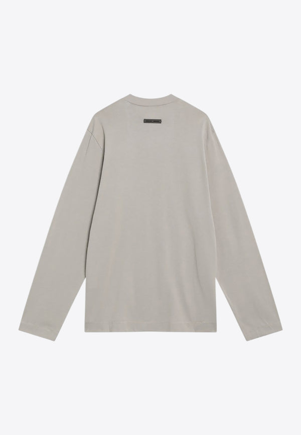 Fear Of God Essentials Logo Patch Long-Sleeved T-shirt Beige 125SP255881FW_FEARE-TI