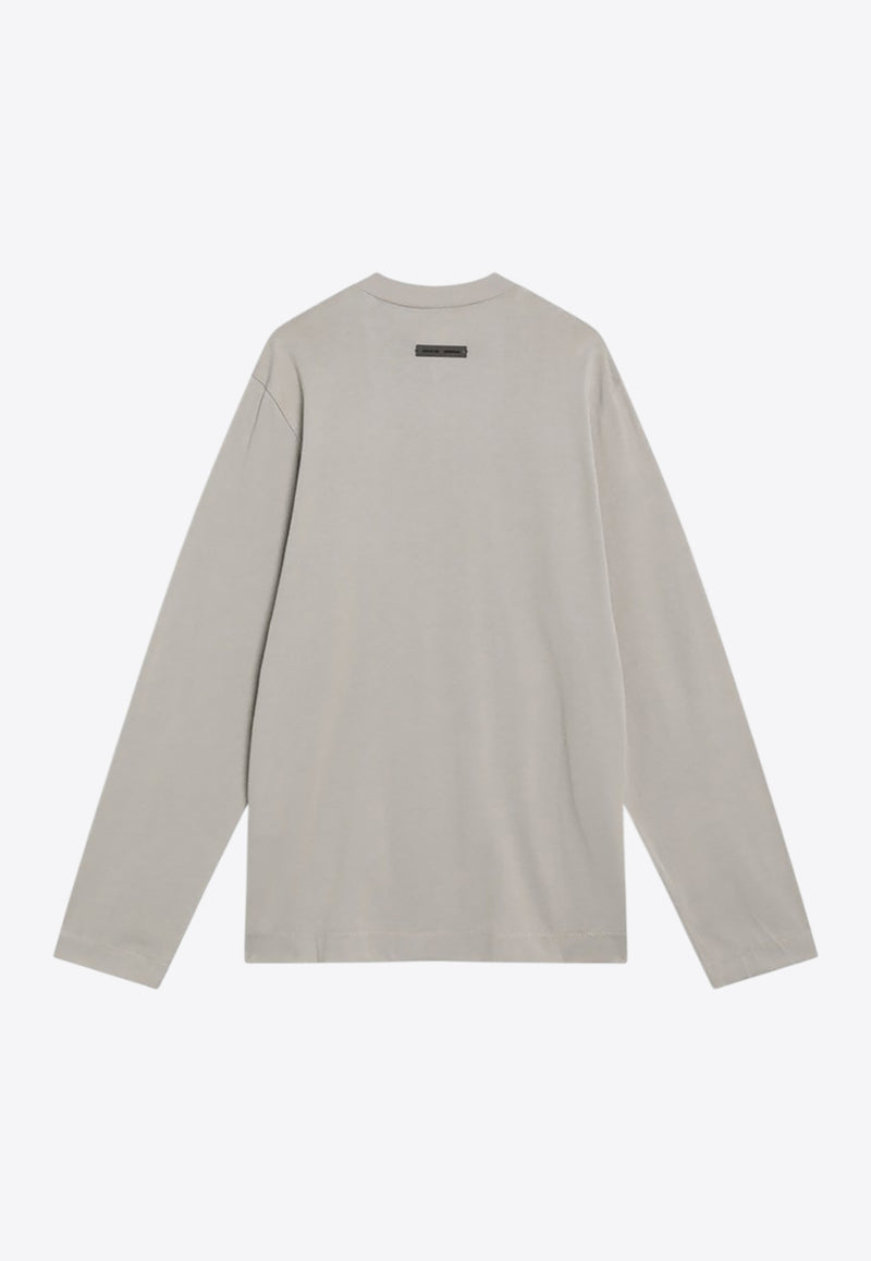 Fear Of God Essentials Logo Patch Long-Sleeved T-shirt Beige 125SP255881FW_FEARE-TI
