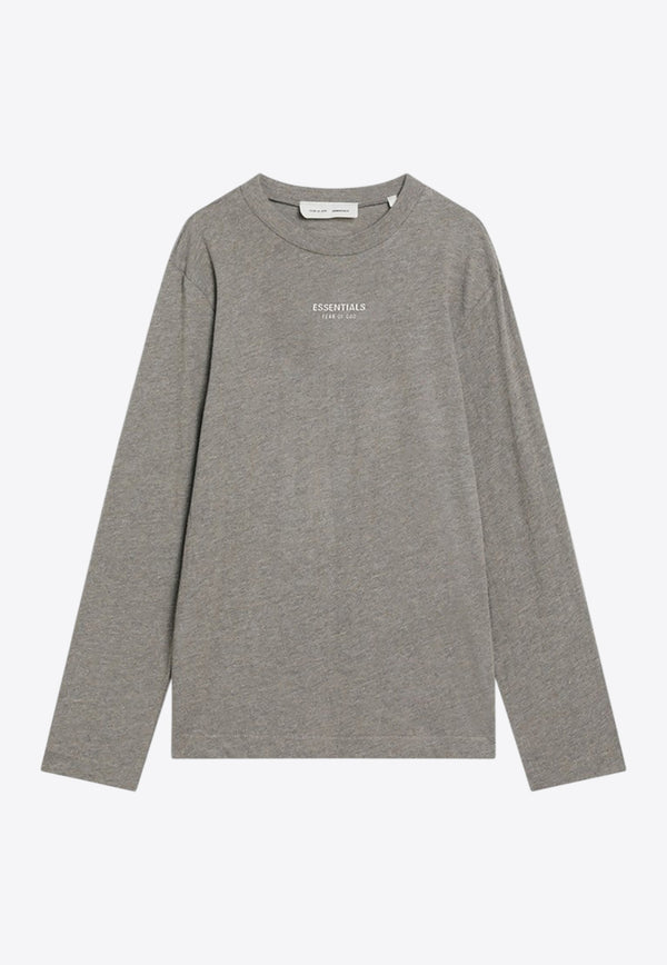 Fear Of God Essentials Logo Patch Long-Sleeved T-shirt Gray 125SP255883FW_FEARE-HH