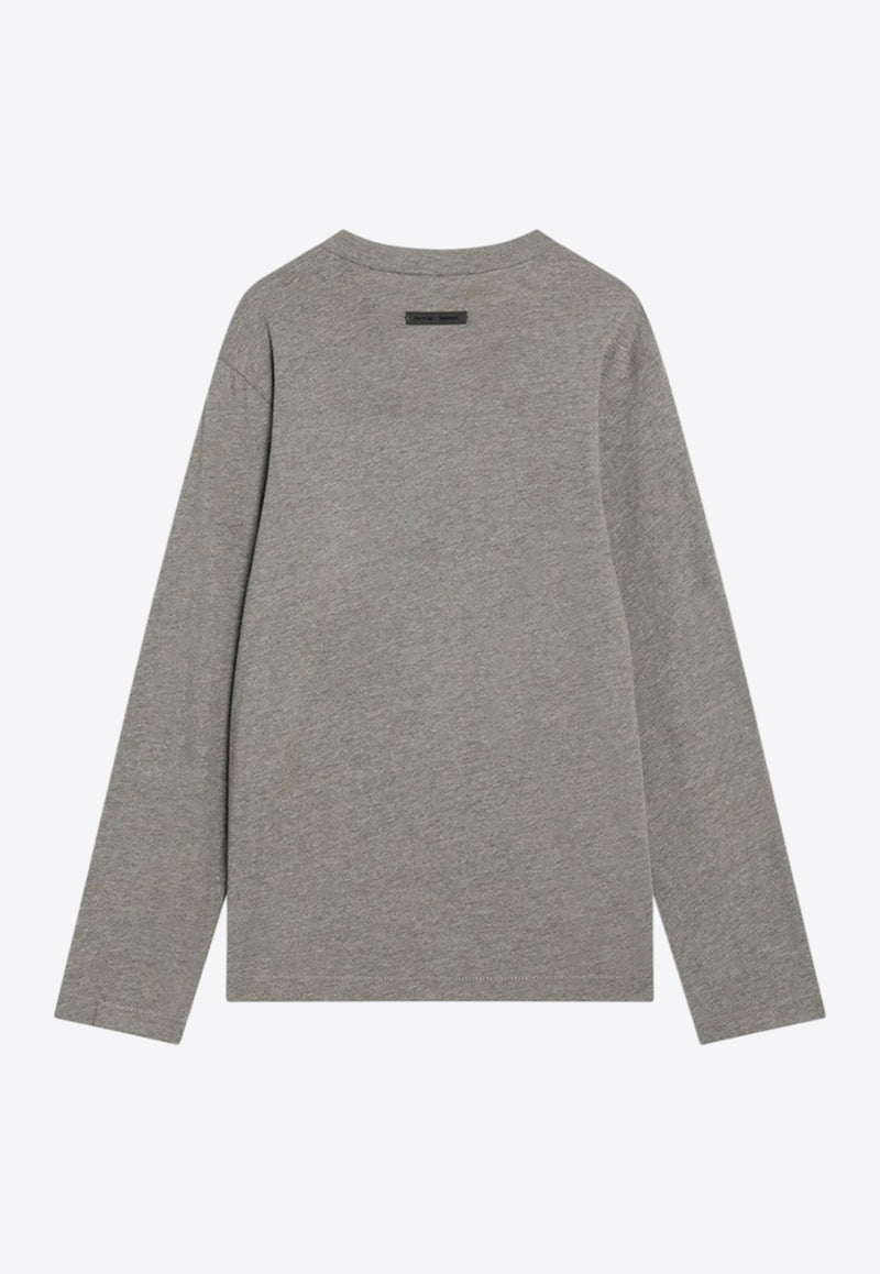 Fear Of God Essentials Logo Patch Long-Sleeved T-shirt Gray 125SP255883FW_FEARE-HH