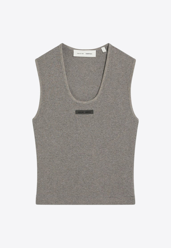 Fear Of God Essentials Logo Patch Ribbed Tank Top Gray 125SP257083FW_FEARE-HH