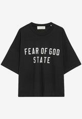 Fear Of God Essentials Logo Print Boxy T-shirt Black 125SP257160FW/R_FEARE-JB
