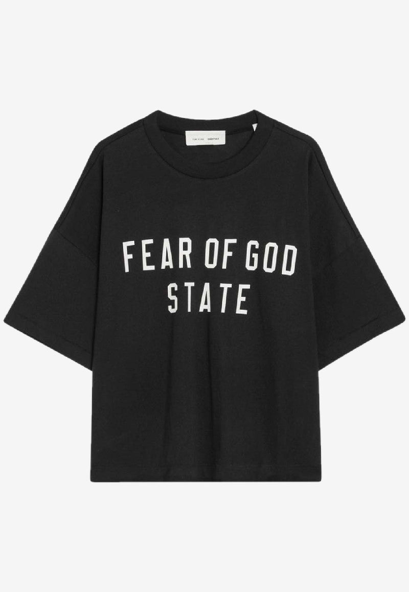 Fear Of God Essentials Logo Print Boxy T-shirt Black 125SP257160FW/R_FEARE-JB