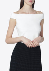 Simkhai Off-Shoulder Cropped Top White