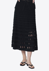 Simkhai Perforated Midi Skirts Black