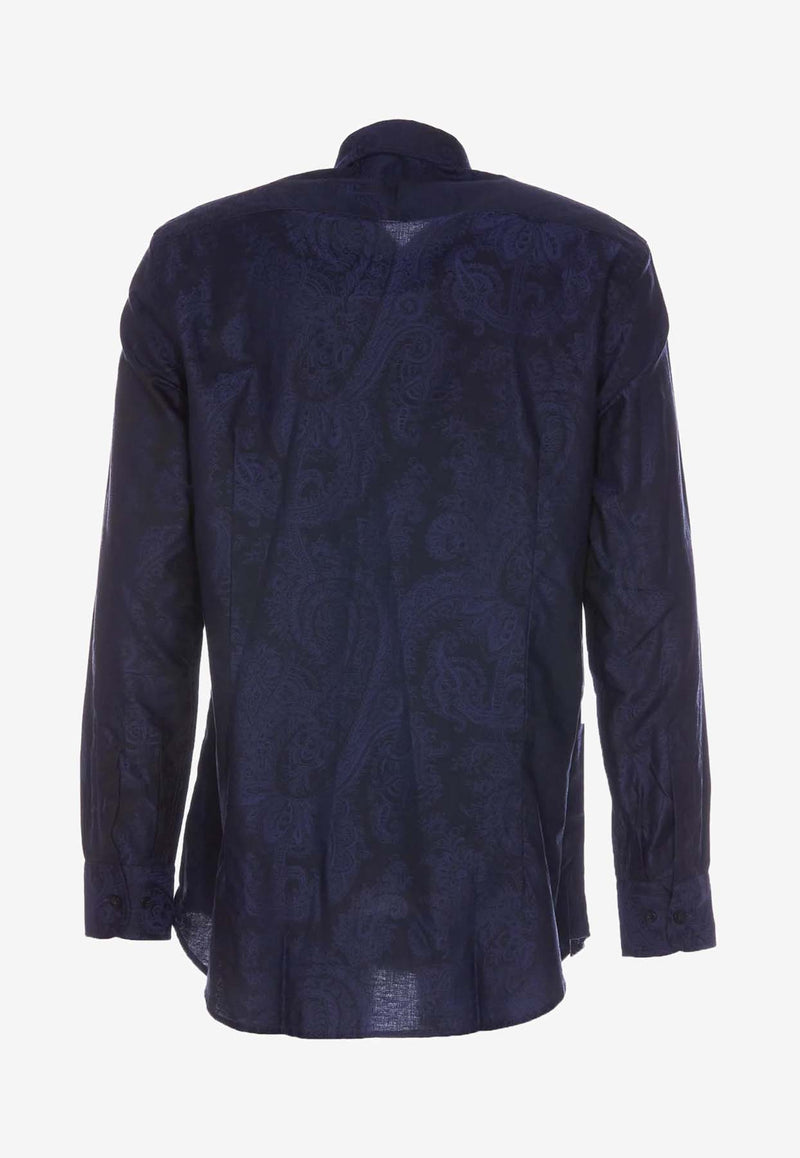 Etro Paisley Long-Sleeved Shirt 12908-3110 0200 Blue