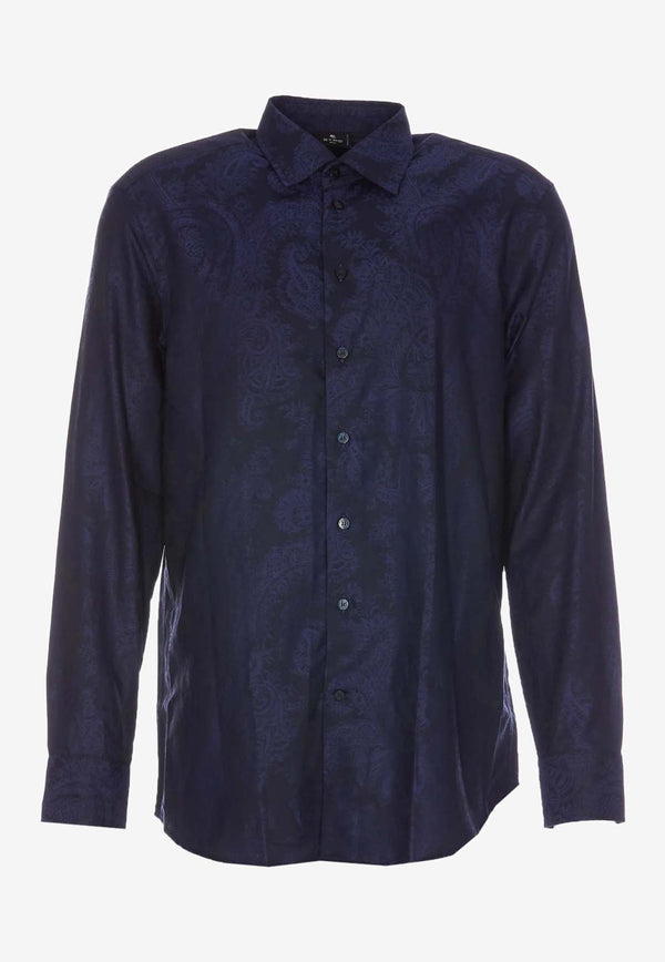 Etro Paisley Long-Sleeved Shirt 12908-3110 0200 Blue