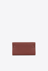 Kelly To Go Wallet in Rouge H Epsom with Gold Hardware