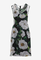 فستان قصير بنقشة زهور