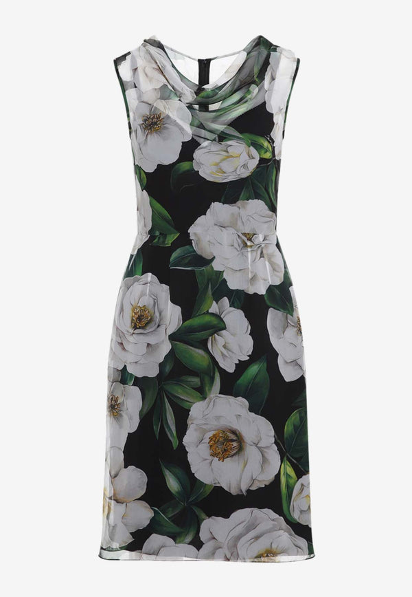 فستان قصير بنقشة زهور