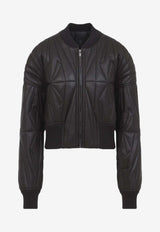 Geocamo Leather Cropped Jacket