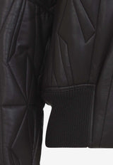 Geocamo Leather Cropped Jacket