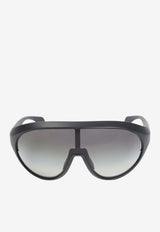 Contrast Oval Sunglasses with Logo