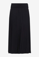 Panteon Belted Plisse Midi Skirt