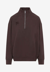 Embroidered Logo Half-Zip Sweatshirt