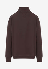 Embroidered Logo Half-Zip Sweatshirt