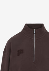 Embroidered Logo Half-Zip Sweatshirt