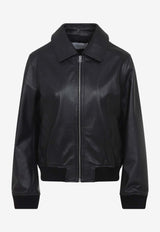 Zip-Up Leather Jacket