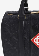 Mini Weekender Embossed Monogram Top Handle Bag