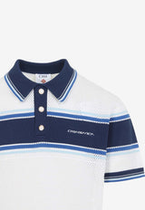 Striped Mesh Polo T-shirt