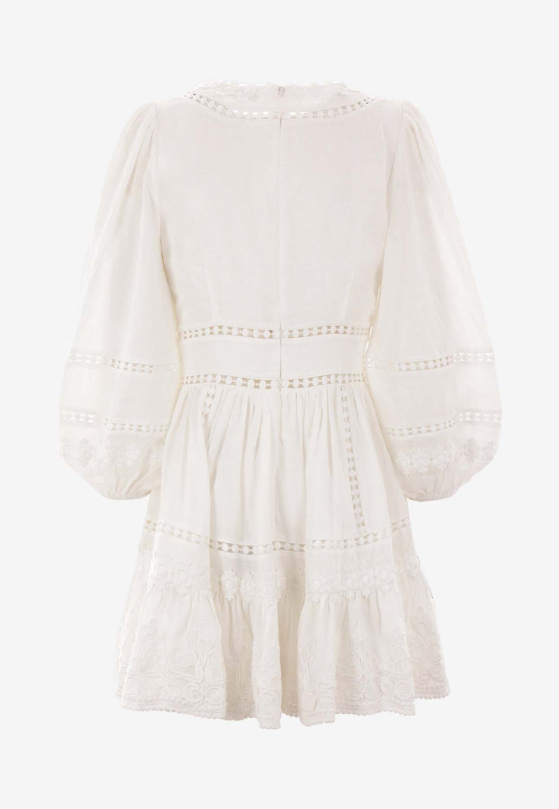 Zimmermann Pop Trimmed Mini Dress 1302DSS244WHITE