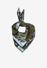 Orchidee Print Silk Carre Scarf