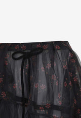 Patchwork Floral Midi Skirt