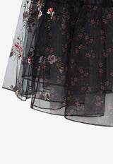 Patchwork Floral Midi Skirt