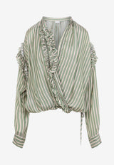 Cenver Stripe Ruffled Blouse
