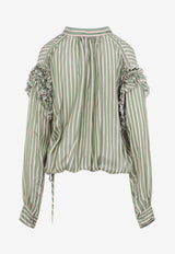 Cenver Stripe Ruffled Blouse