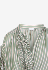 Cenver Stripe Ruffled Blouse