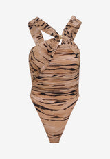 Tiger Print Bodysuit Top