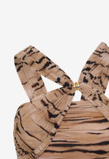 Tiger Print Bodysuit Top