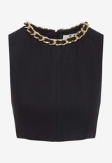 Chain-Embellished Sleeveless Top