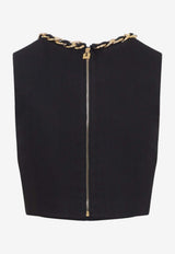 Chain-Embellished Sleeveless Top