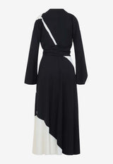 Printed Twill Midi Dress