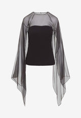 Wide-Sleeves Chiffon Top