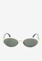 Medusa Deco Oval Sunglasses