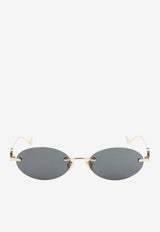 VLogo Oval-Shaped Sunglasses